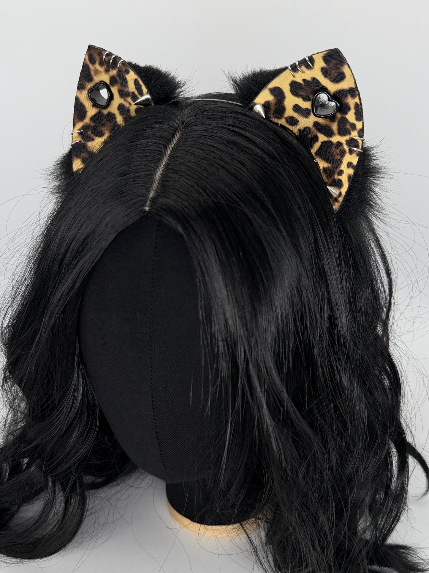 Cheetah Punk Kitten Ears (Faux leather & fur)