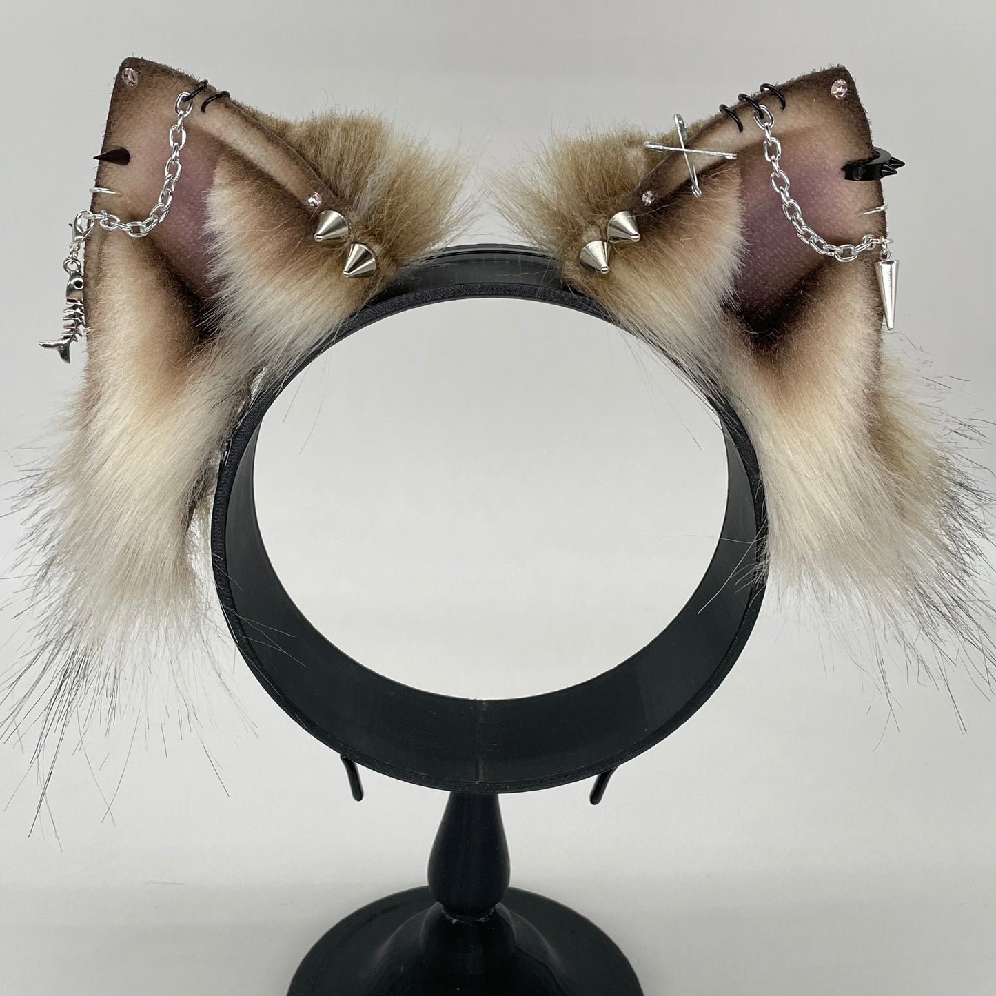 Punk Cat ears- Toffee & Cream