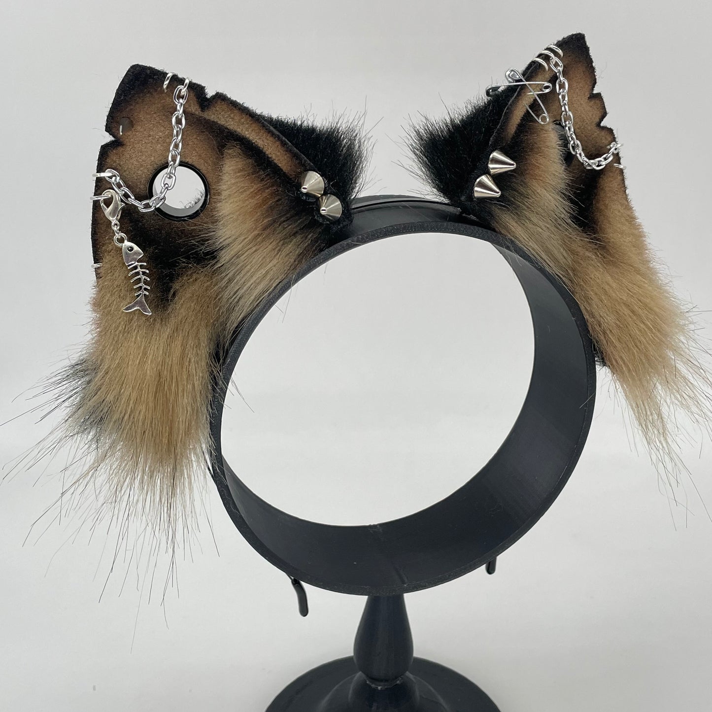 Punk Cat ears- Black & Tan