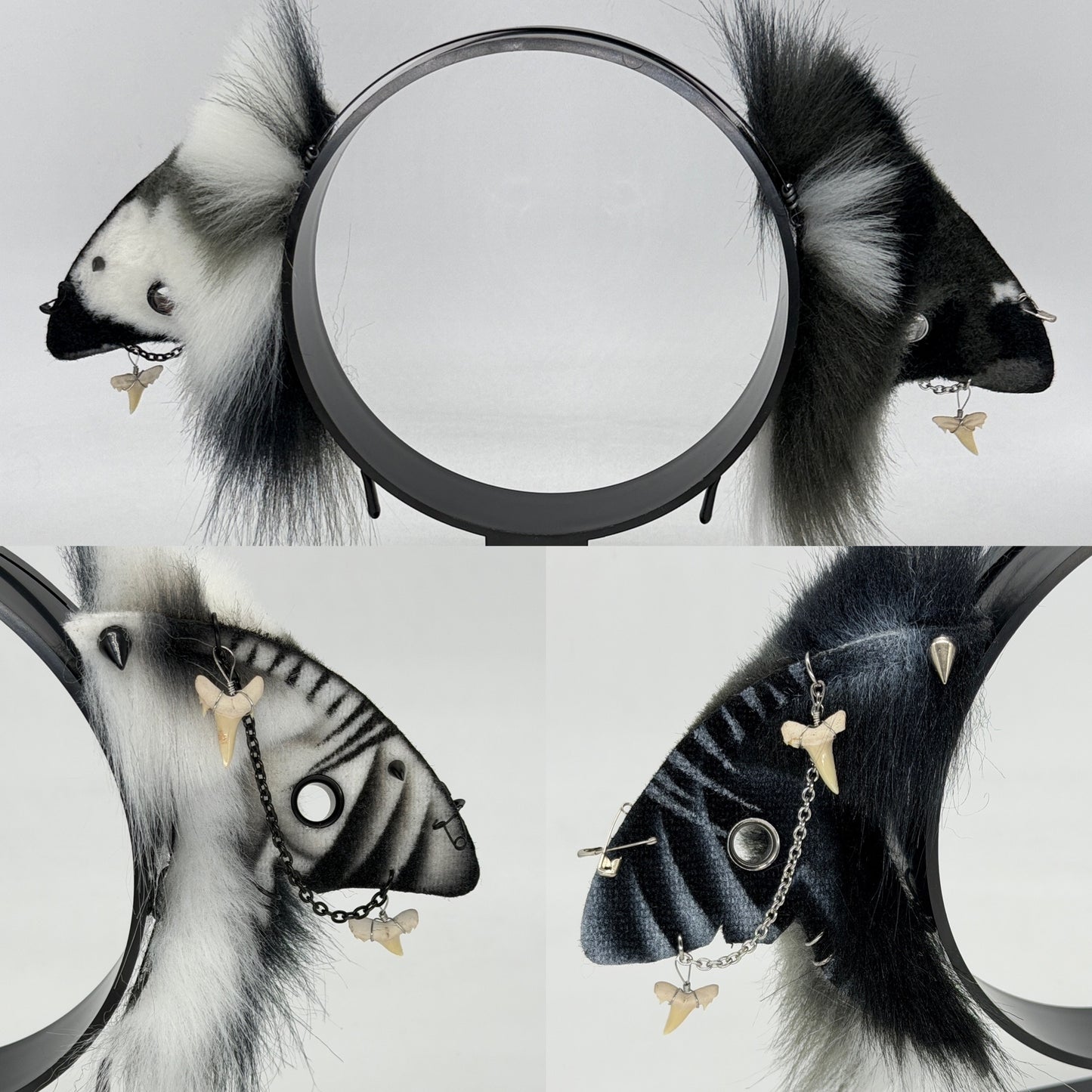 Black & White Shark Ears (Shark fins shape)