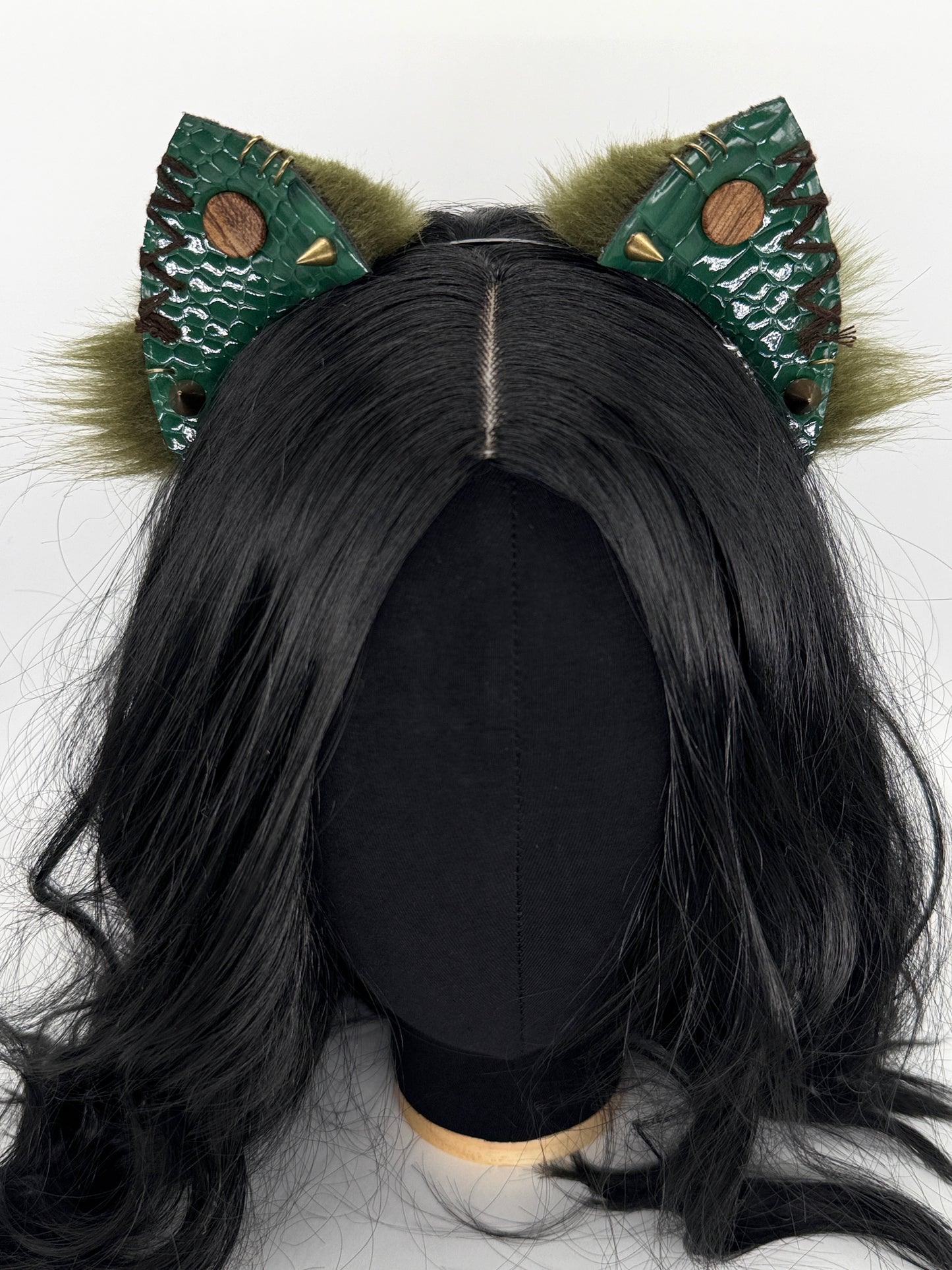 Dragon Scale Punk Kitten Ears (Faux leather & fur)