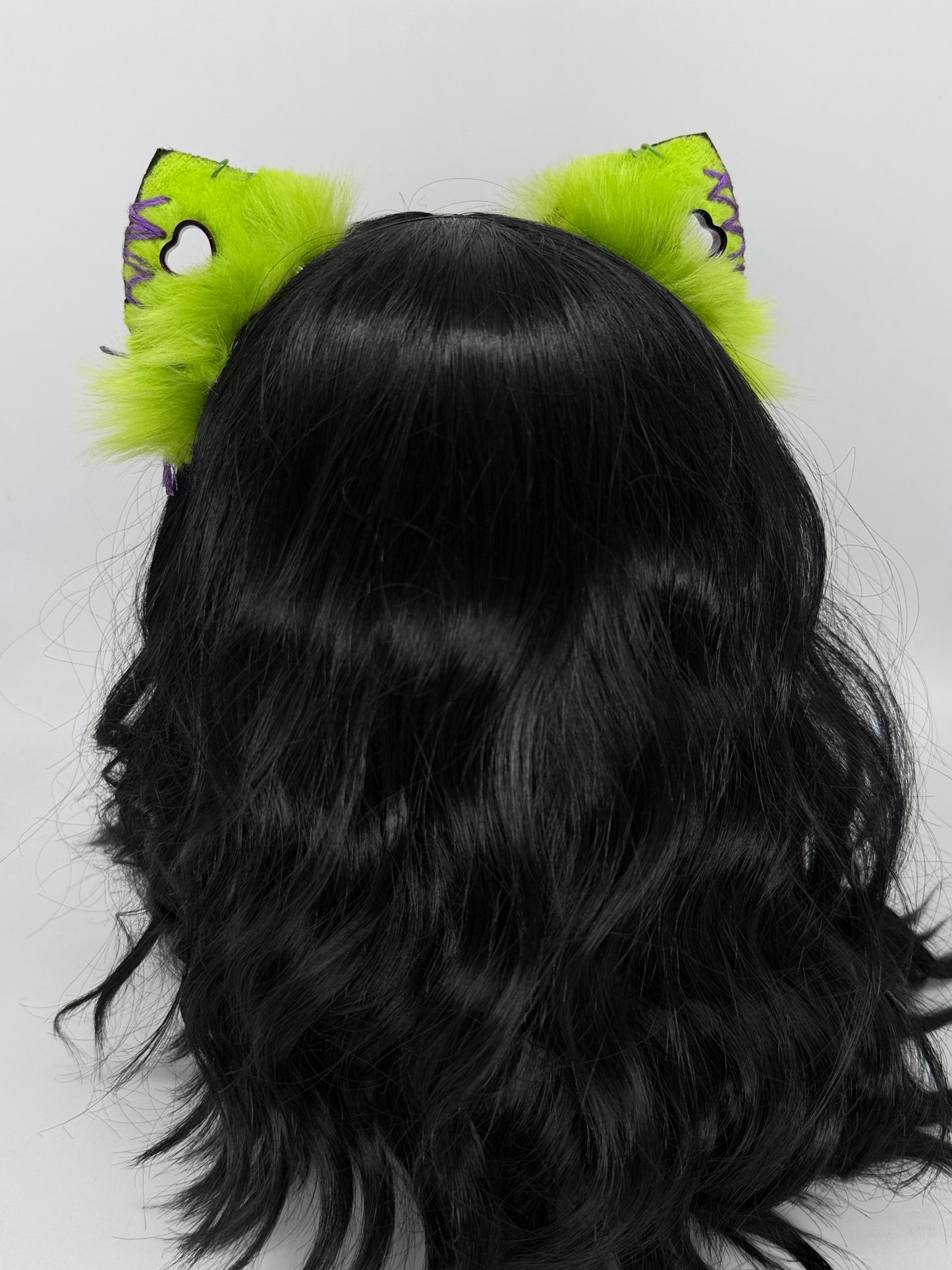 Leather & Laced- Beetlejuice Kitten Ears (Faux leather & fur)