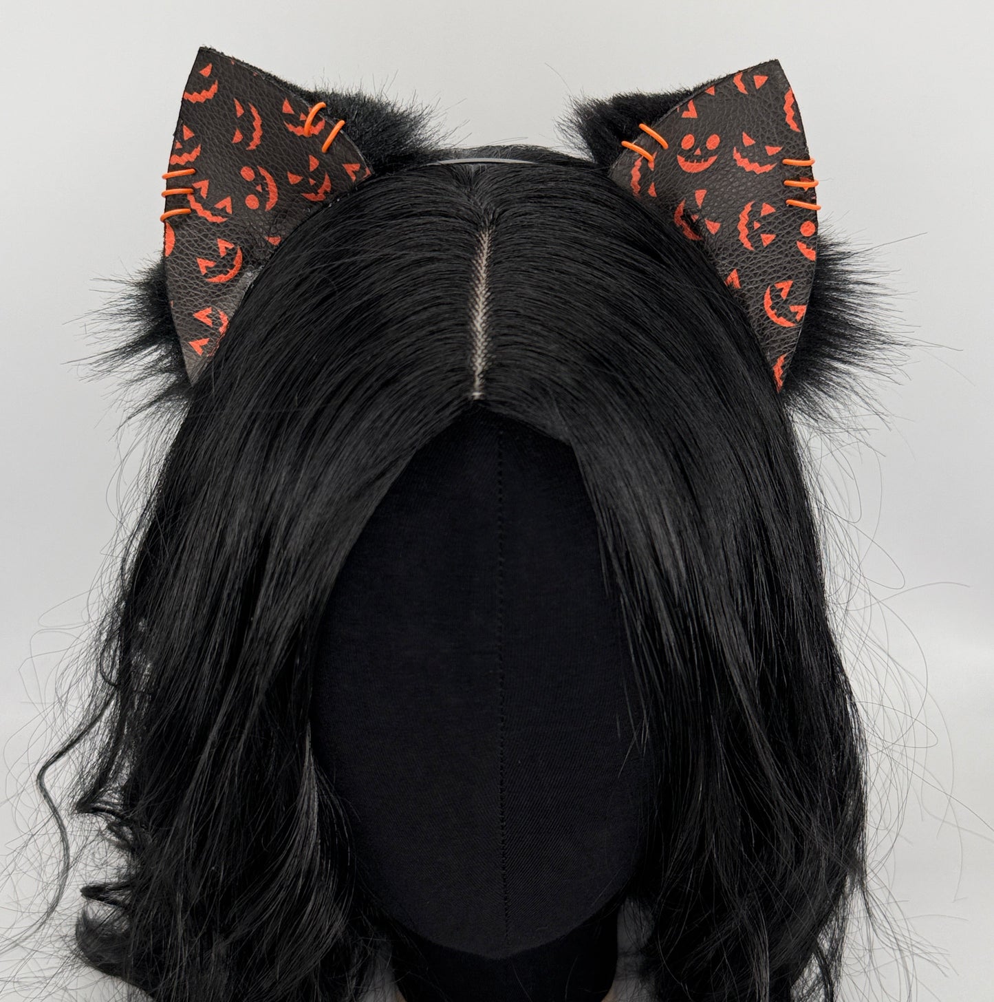 Jack O’Lantern Kitten Ears (Faux leather & fur)