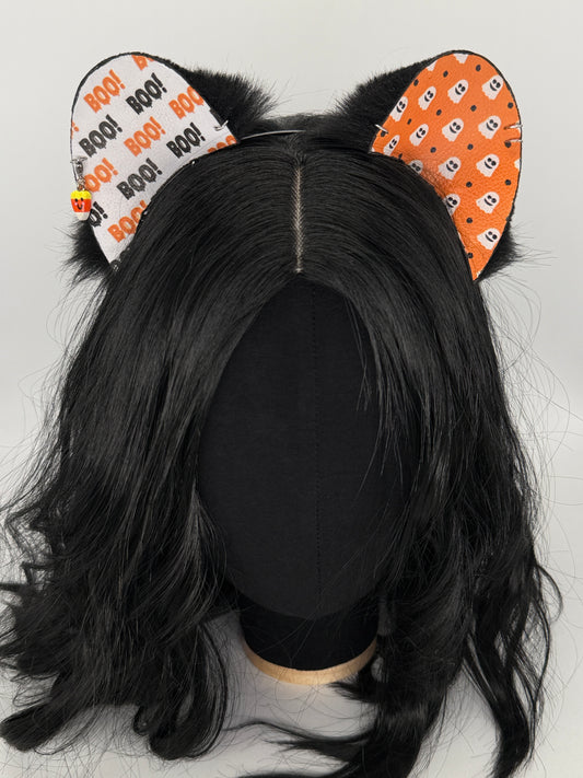 “Boo!” Bear Cub Ears (Faux leather & fur)
