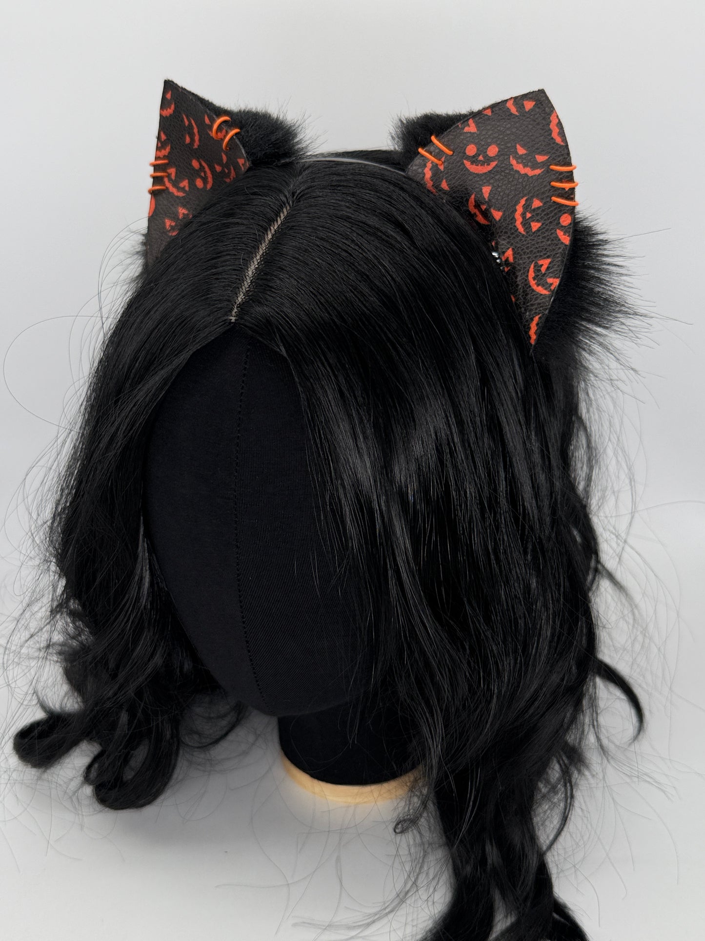 Jack O’Lantern Kitten Ears (Faux leather & fur)