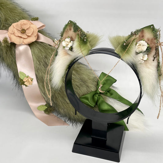 Olive & Ivory Cat Set