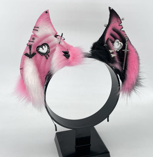 Punk Bat Ears- Bubblegum Mismatch