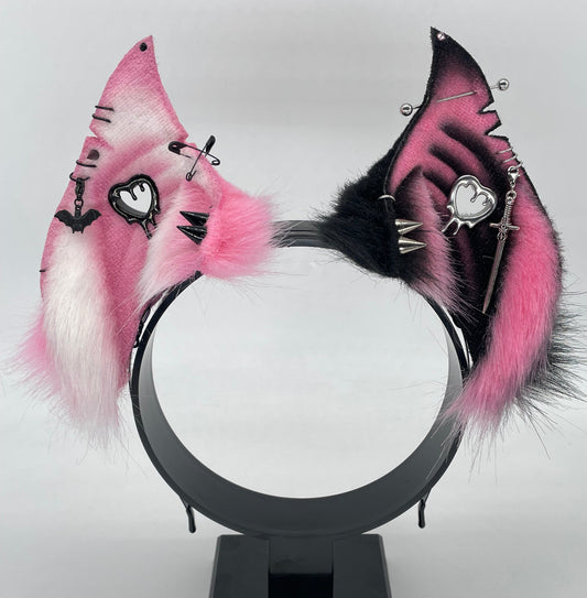 Punk Bat Ears- Bubblegum Mismatch