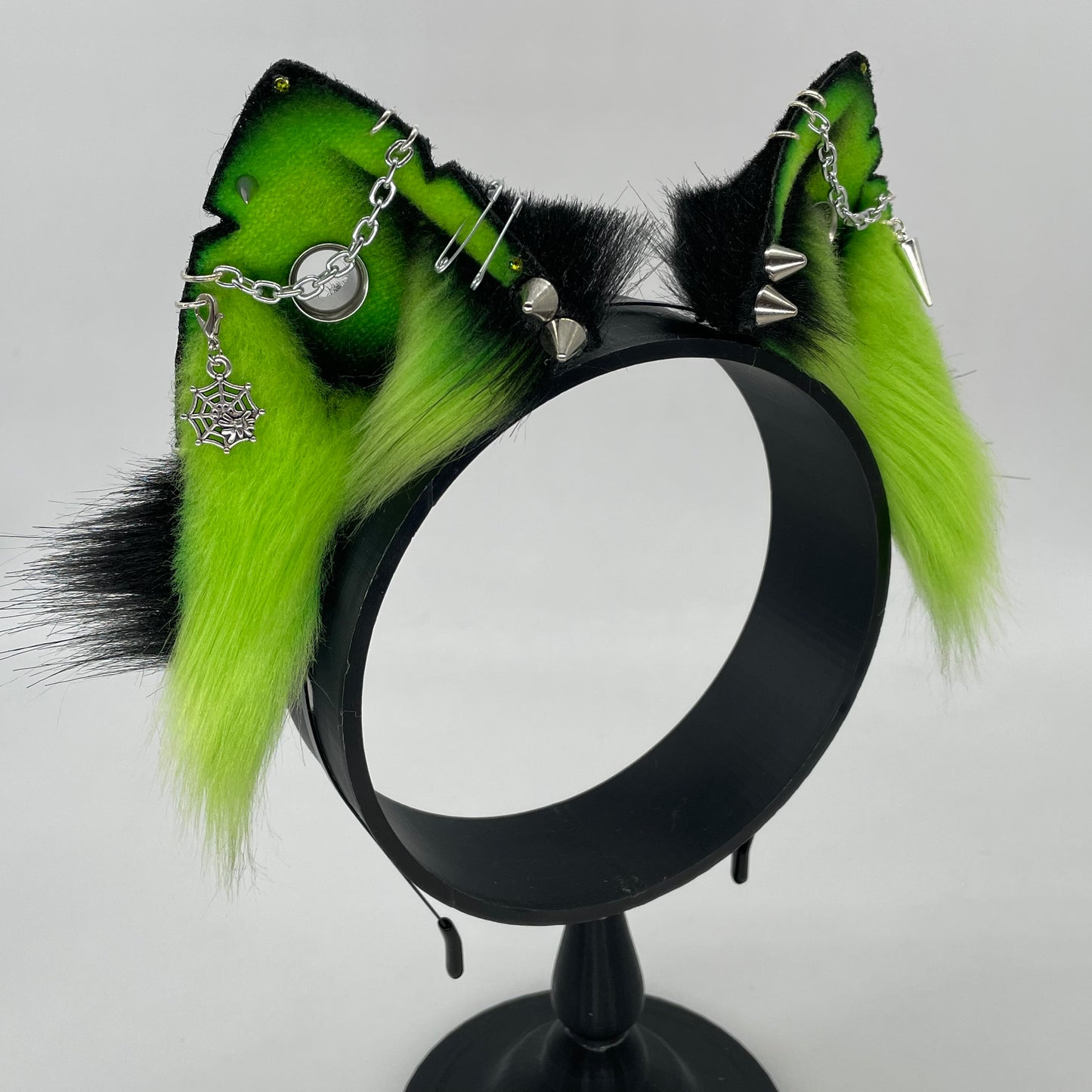 Punk Cat ears- Black & Green