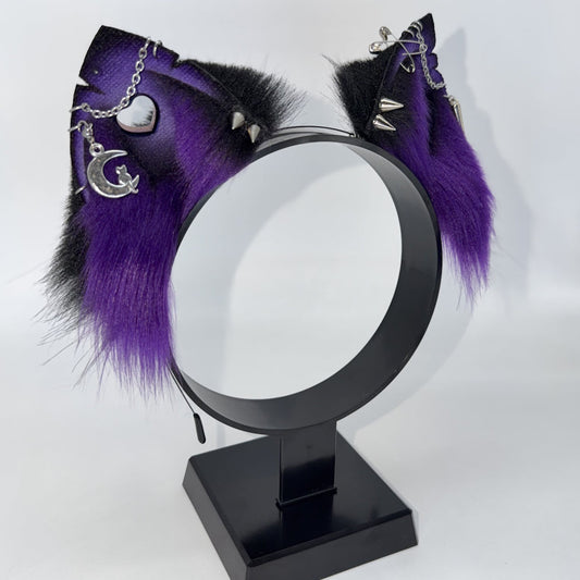 Punk Cat Ears- Purple & Black