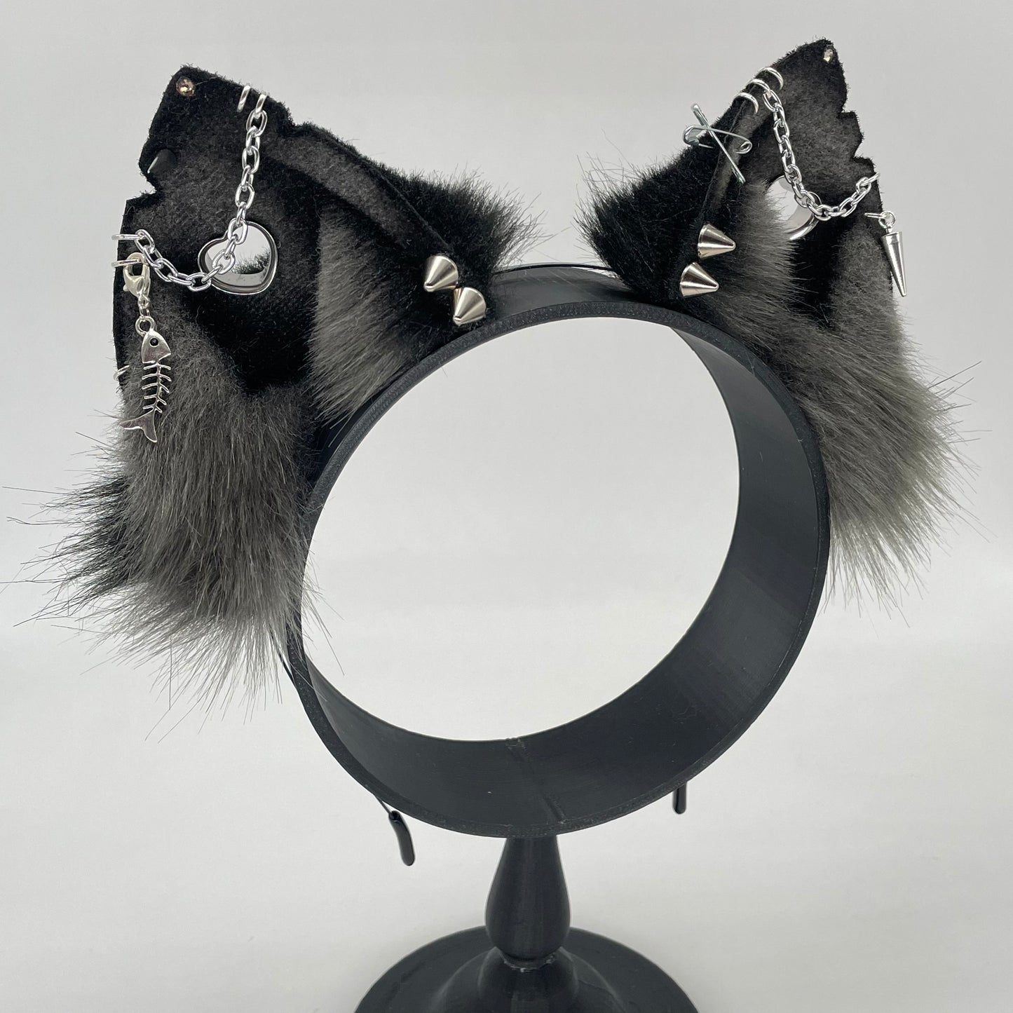 Punk Cat ears- Grey & Black