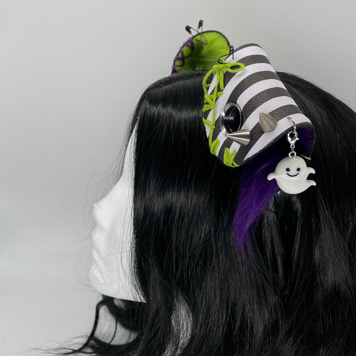 Leather & Laced- Beetlejuice Punk Pup Ears (Pleather & Fur)