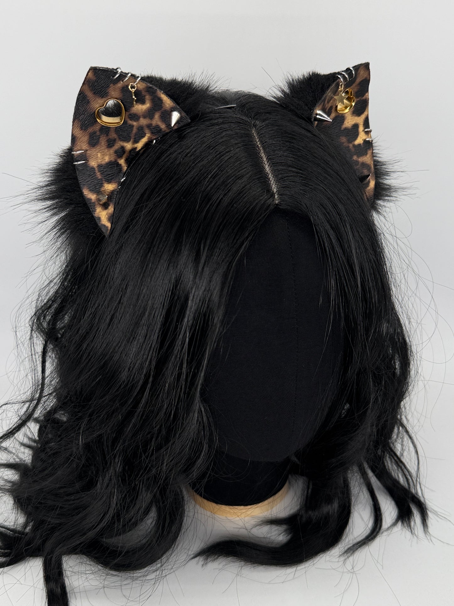 Cheetah Punk Kitten Ears (Faux leather & fur)