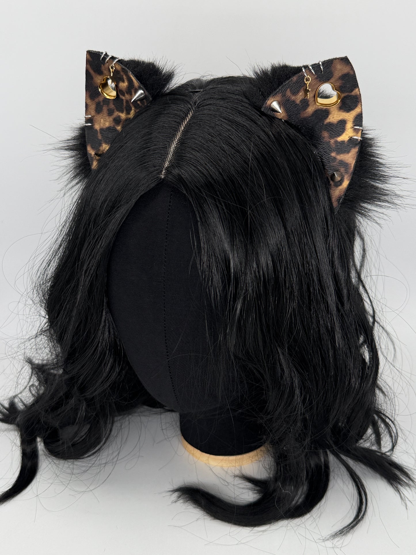 Cheetah Punk Kitten Ears (Faux leather & fur)