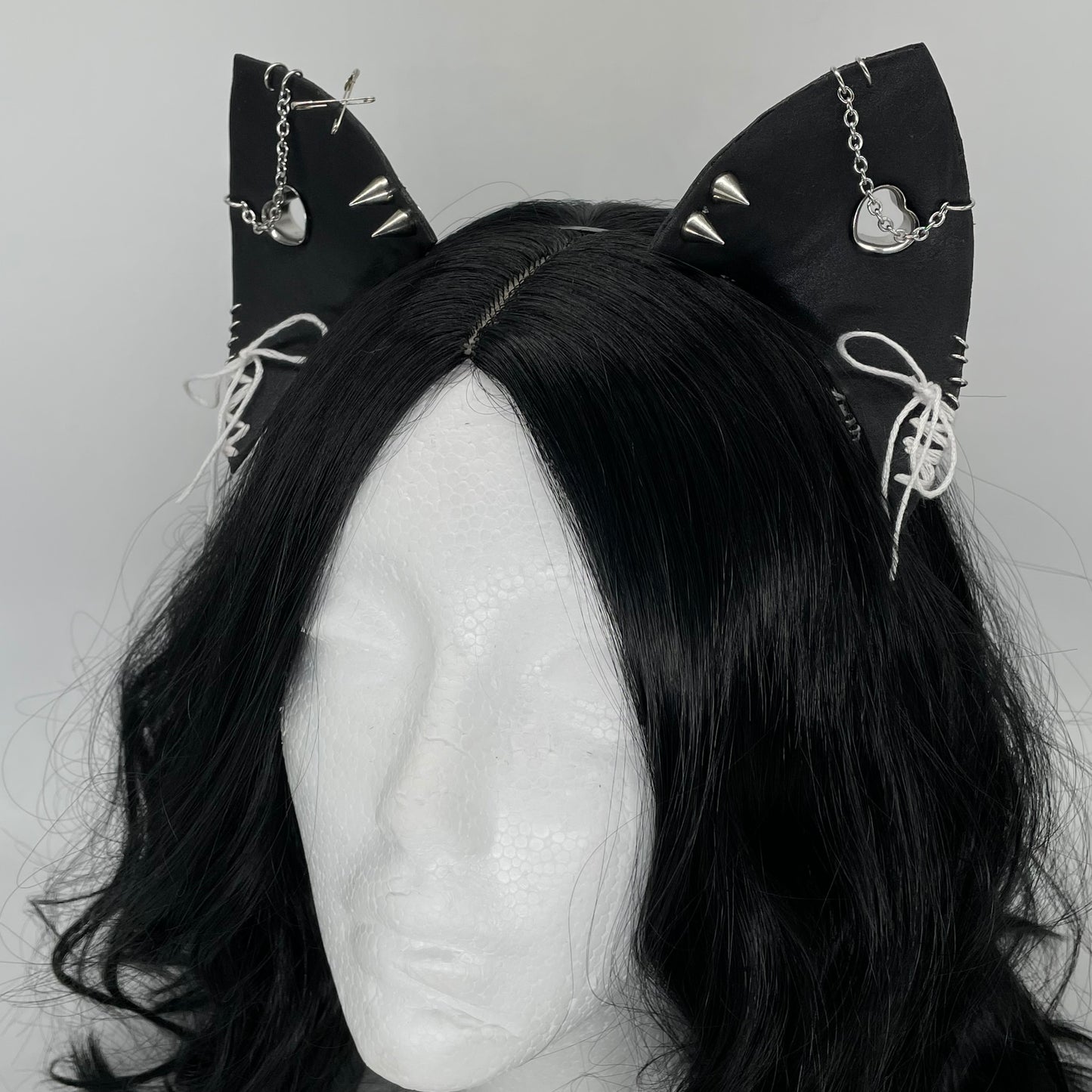 Leather & Laced- Black Pleather Cat Ears