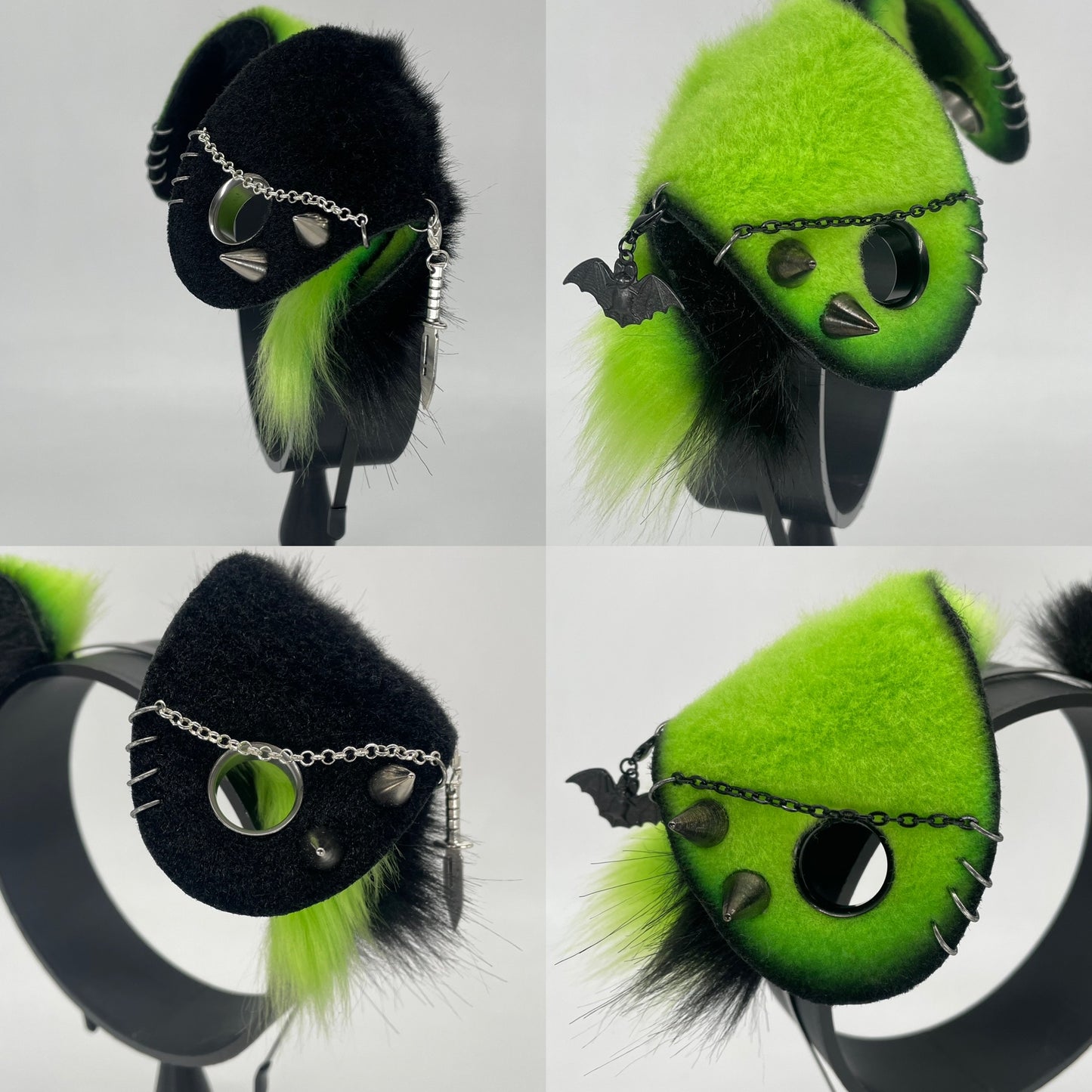 Punk Puppy Set- Black & Lime