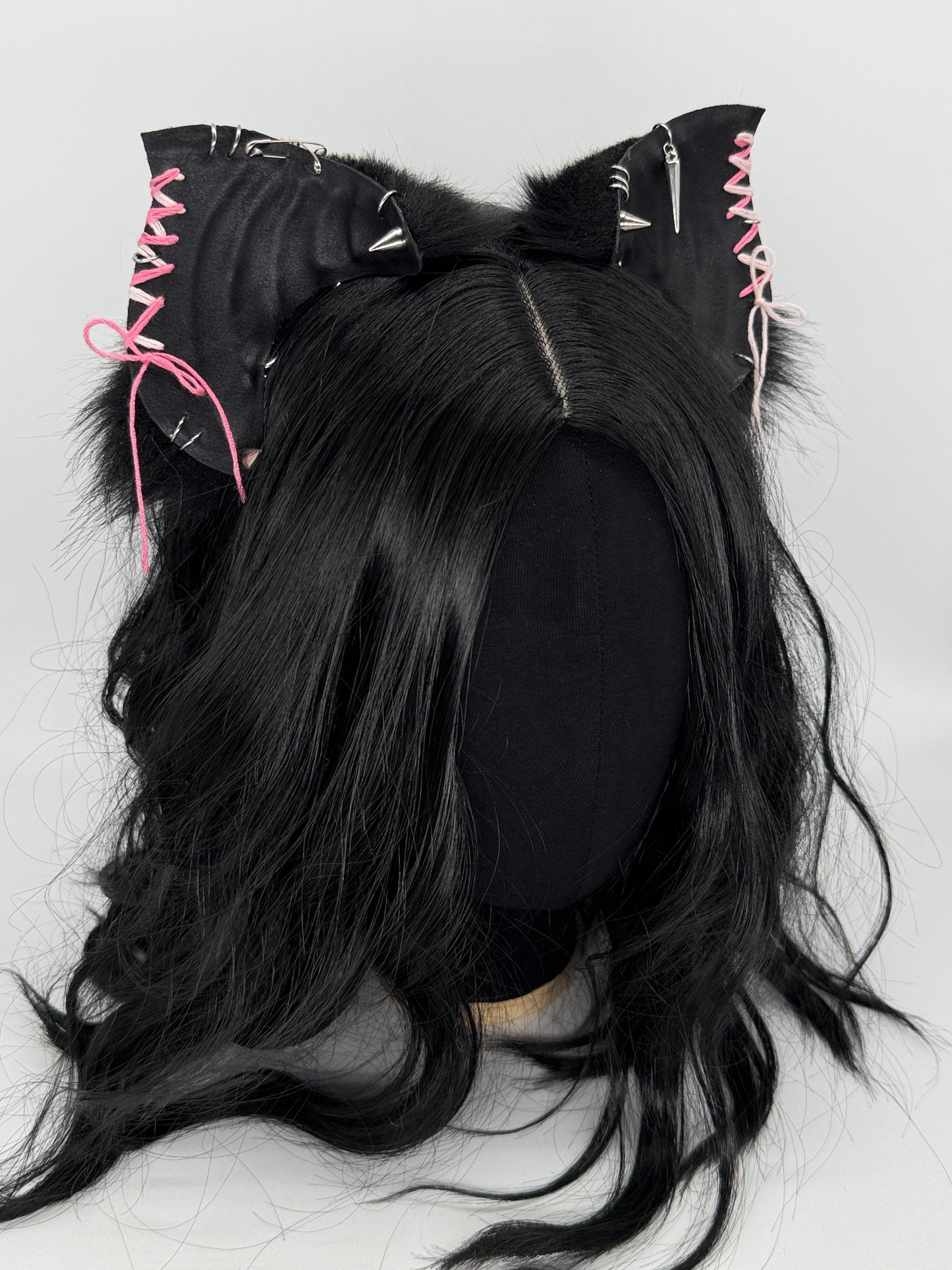 Leather & Laced -Black & Pink Crypt Bat Ears