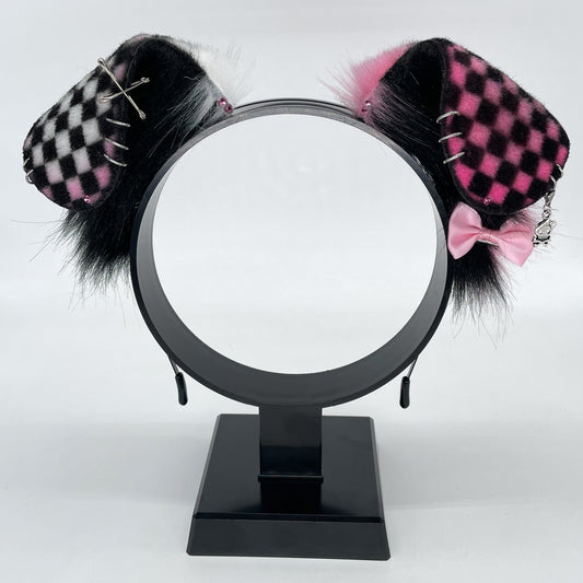 Emo Puppy Ears- Pink, White & Black
