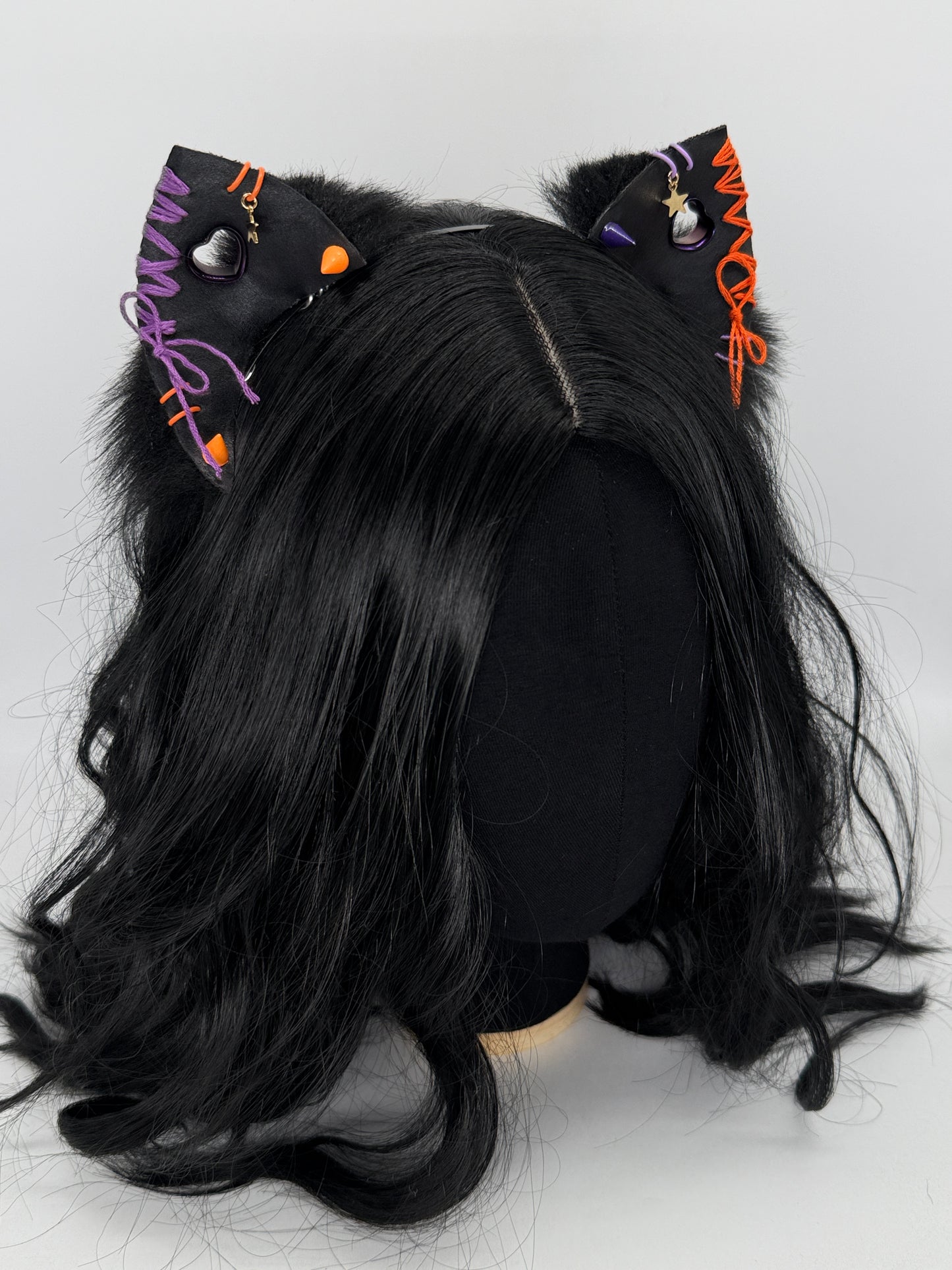 Leather & Laced- Halloweentown Kitten Ears (Faux leather & fur)