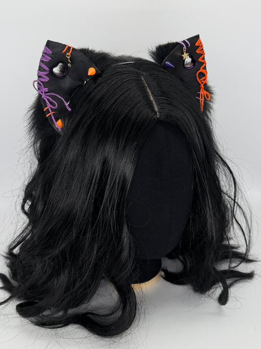 Leather & Laced- Halloweentown Kitten Ears (Faux leather & fur)