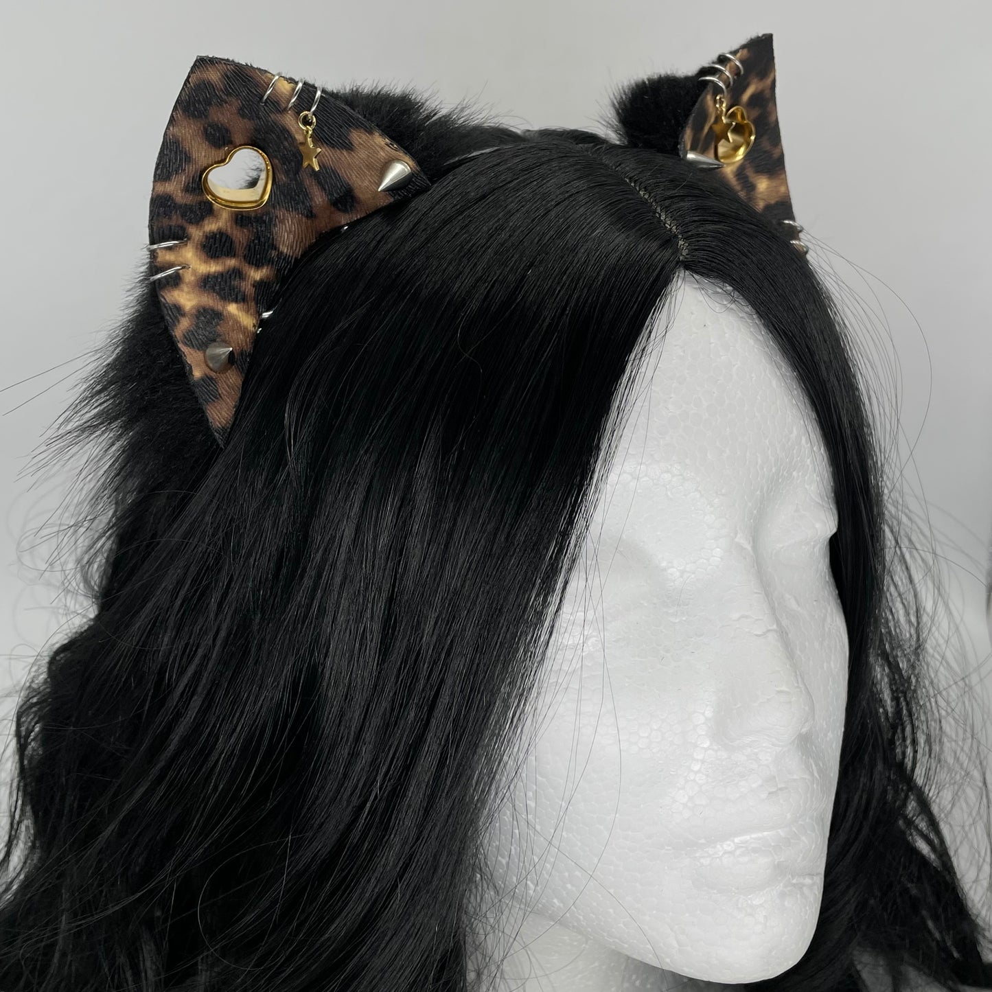 Cheetah Punk Kitten Ears (Pleather & Fur)