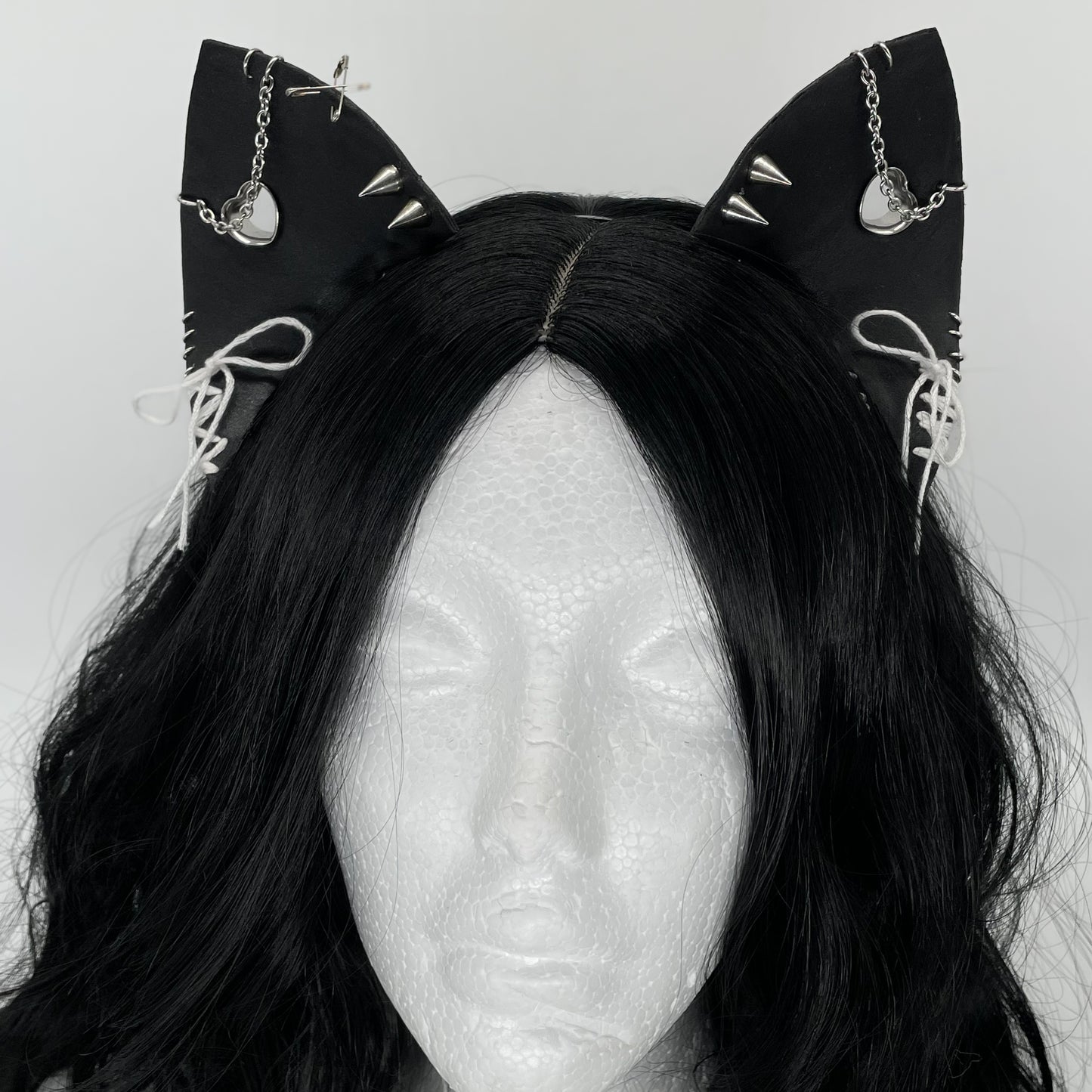 Leather & Laced- Black Pleather Cat Ears