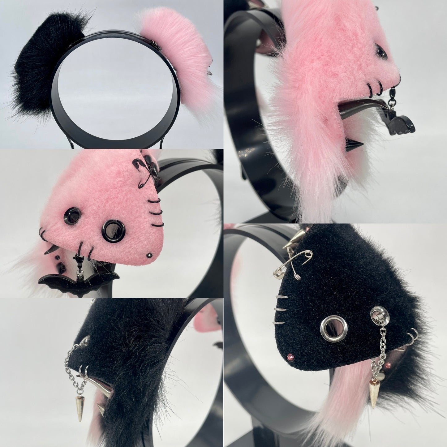 Punk Pup Set- Pink & Black Mismatch