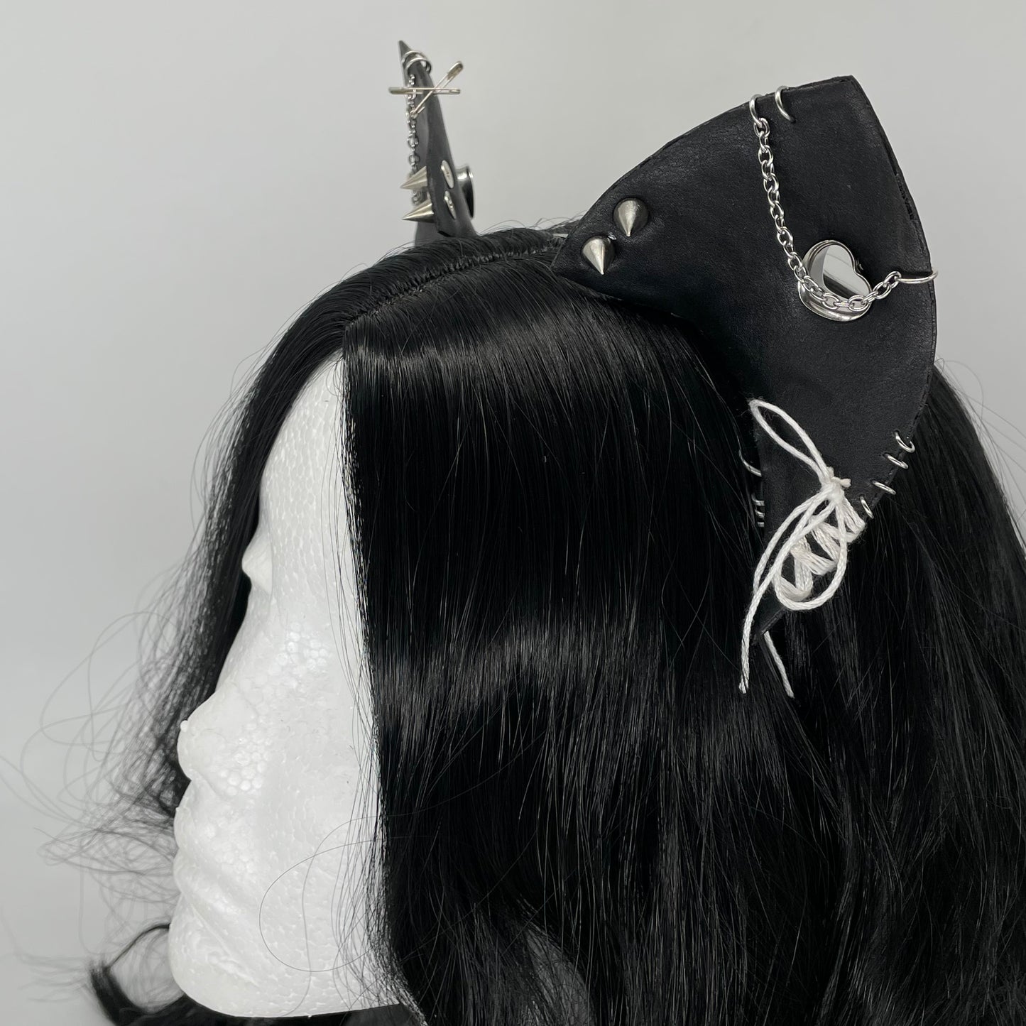 Leather & Laced- Black Pleather Cat Ears