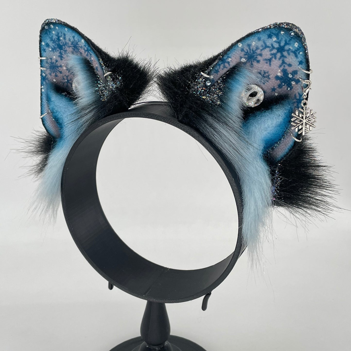 Snowy Night Alaskan Malamute ears