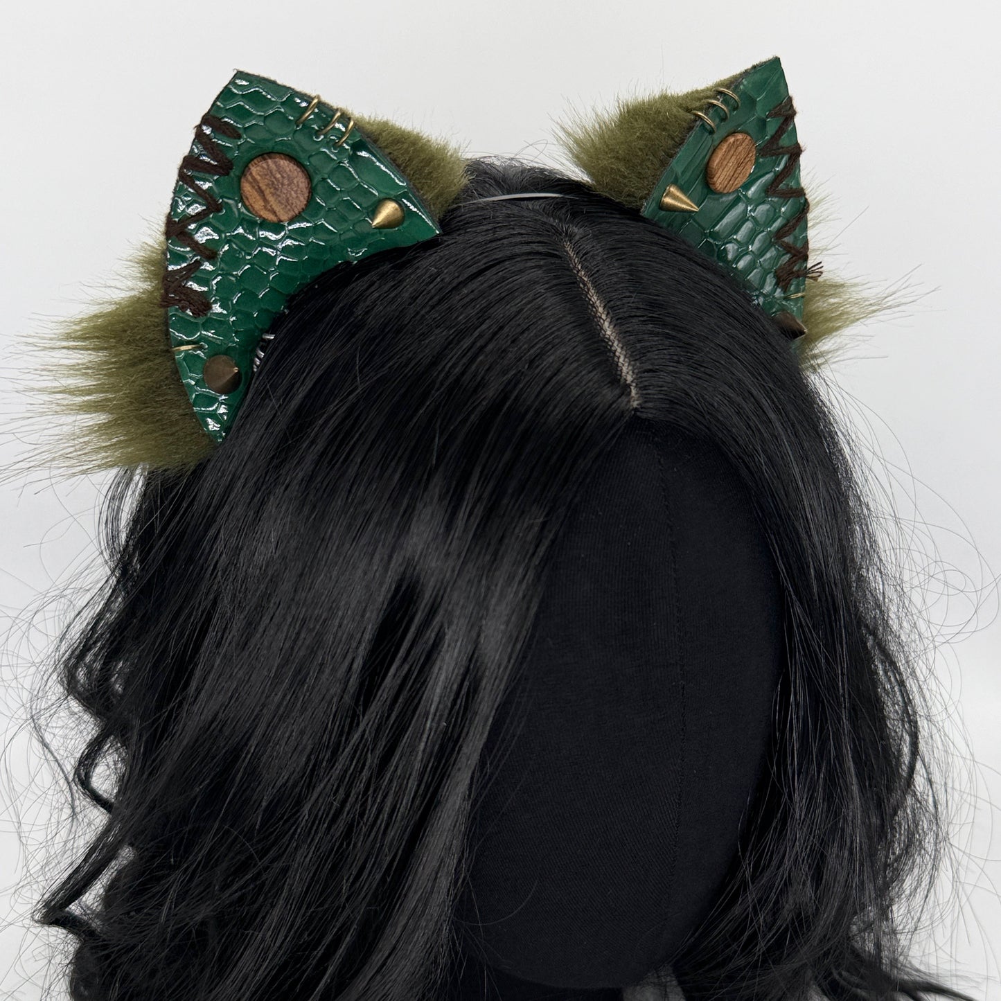 Dragon Scale Punk Kitten Ears (Faux leather & fur)