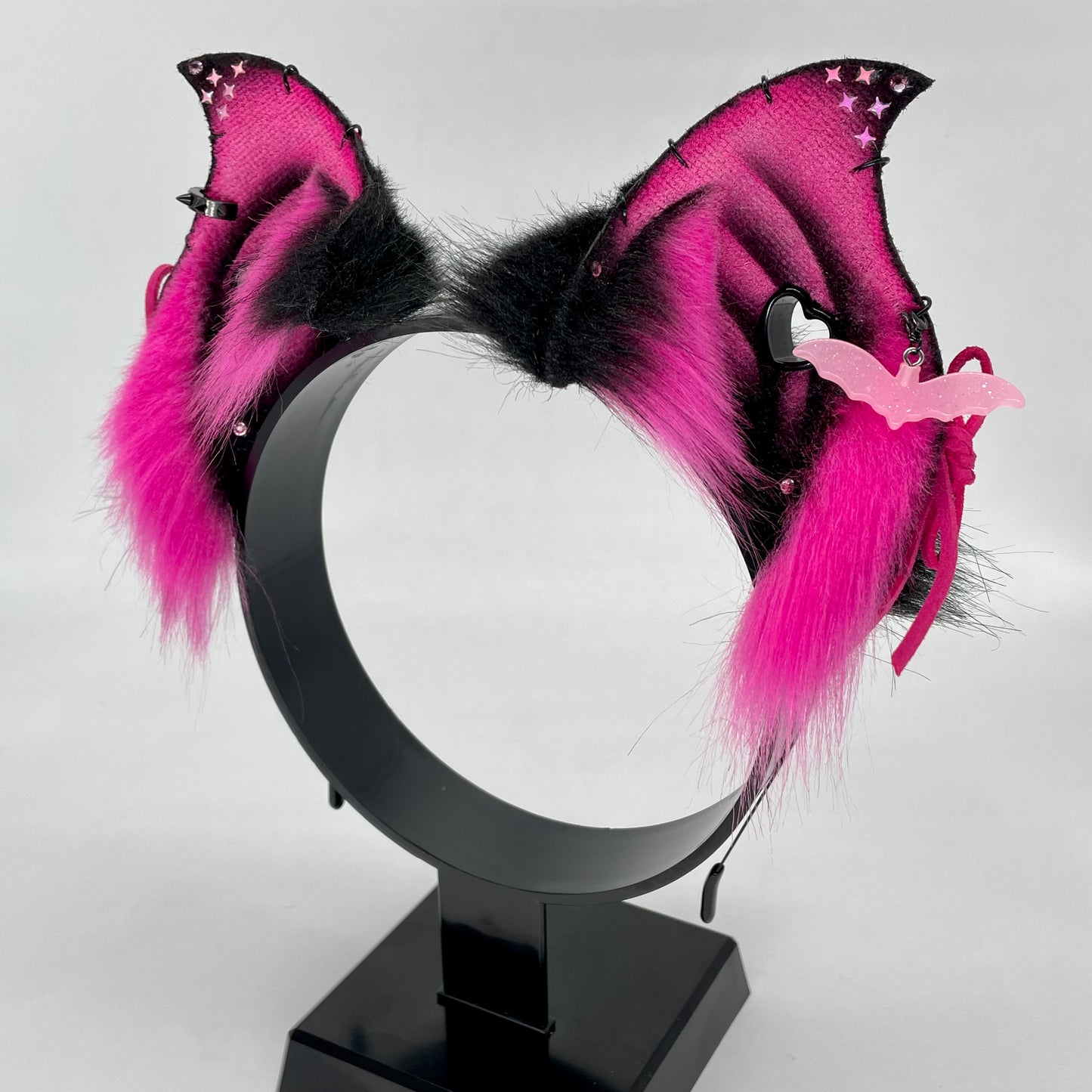 Corset Baby Bat Ears- Hot Pink & Black