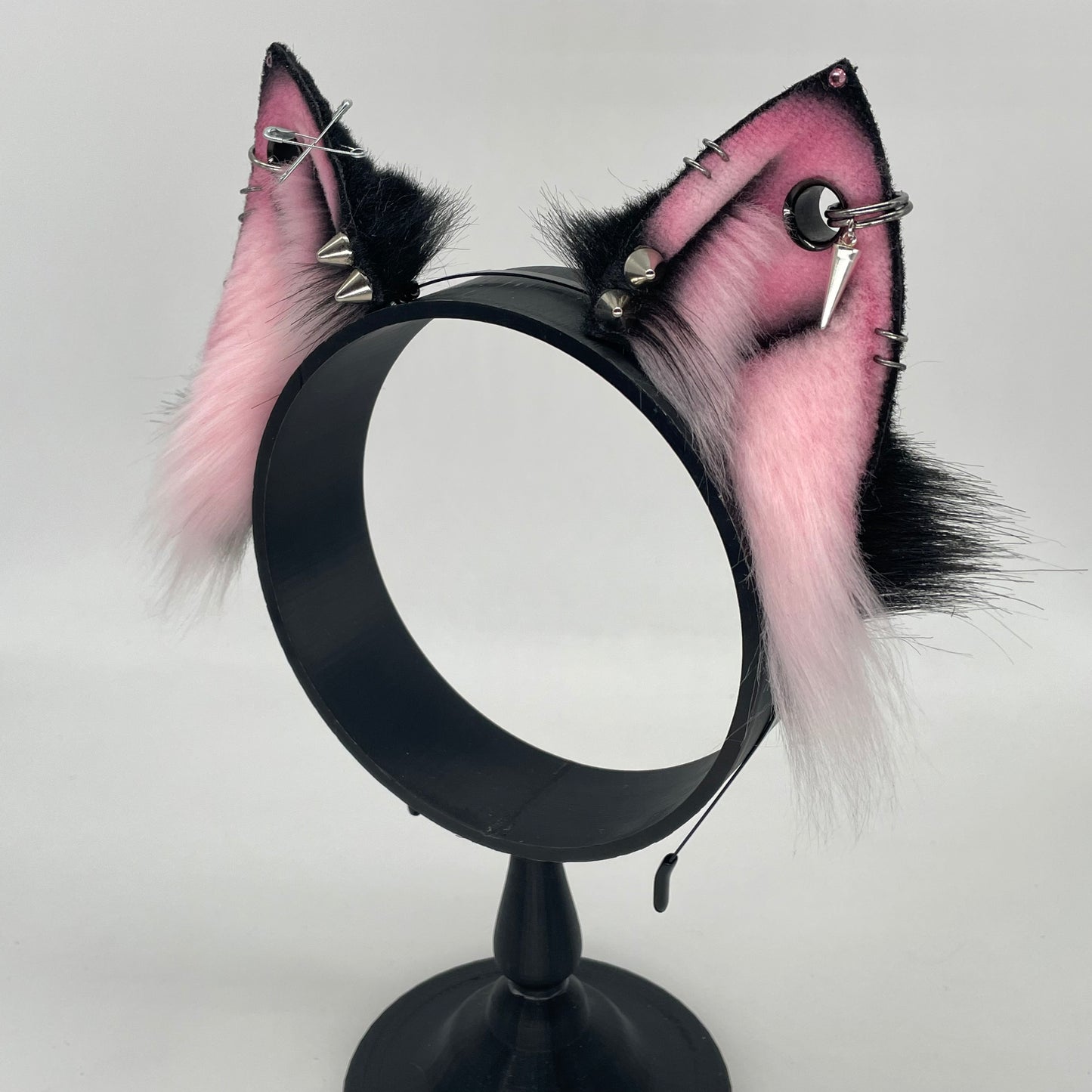 Punk Fox Kit ears- Pink & Black