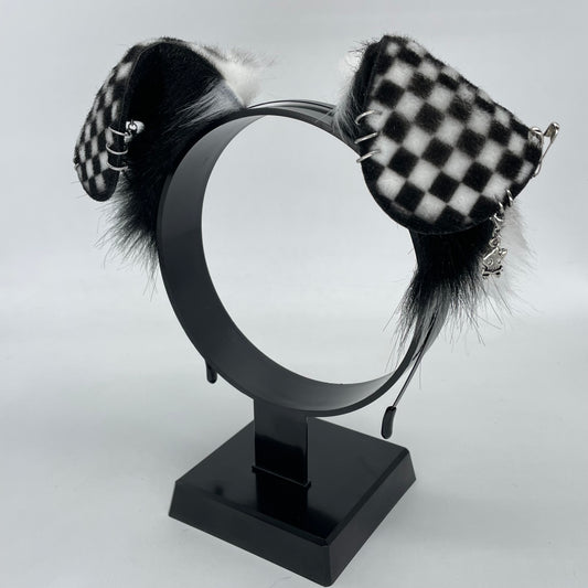 Emo Puppy Ears- Black & White