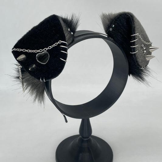 PRE-ORDER- Grey & Black Punk Puppy ears