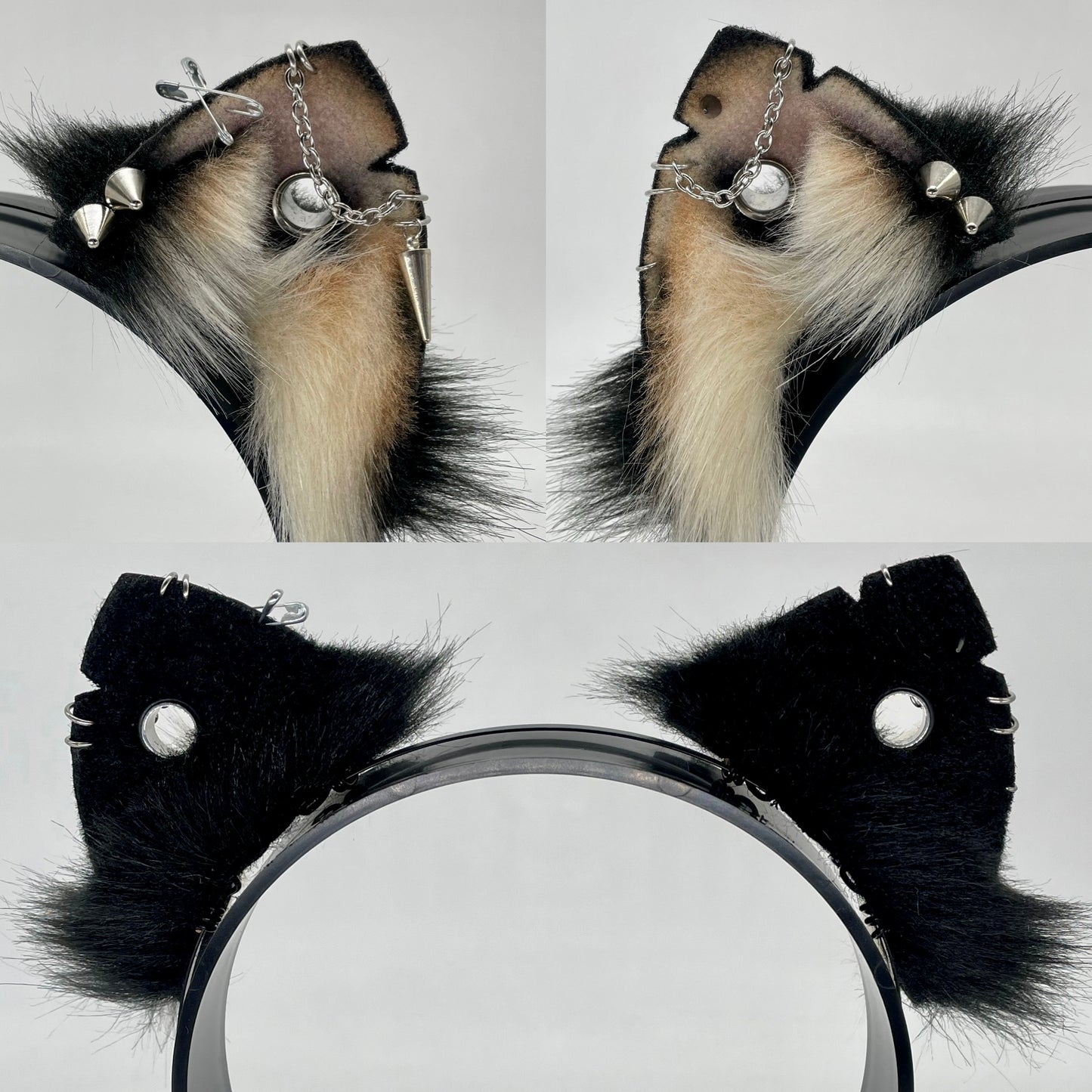 Punk Kitten Ears- Black & Tan