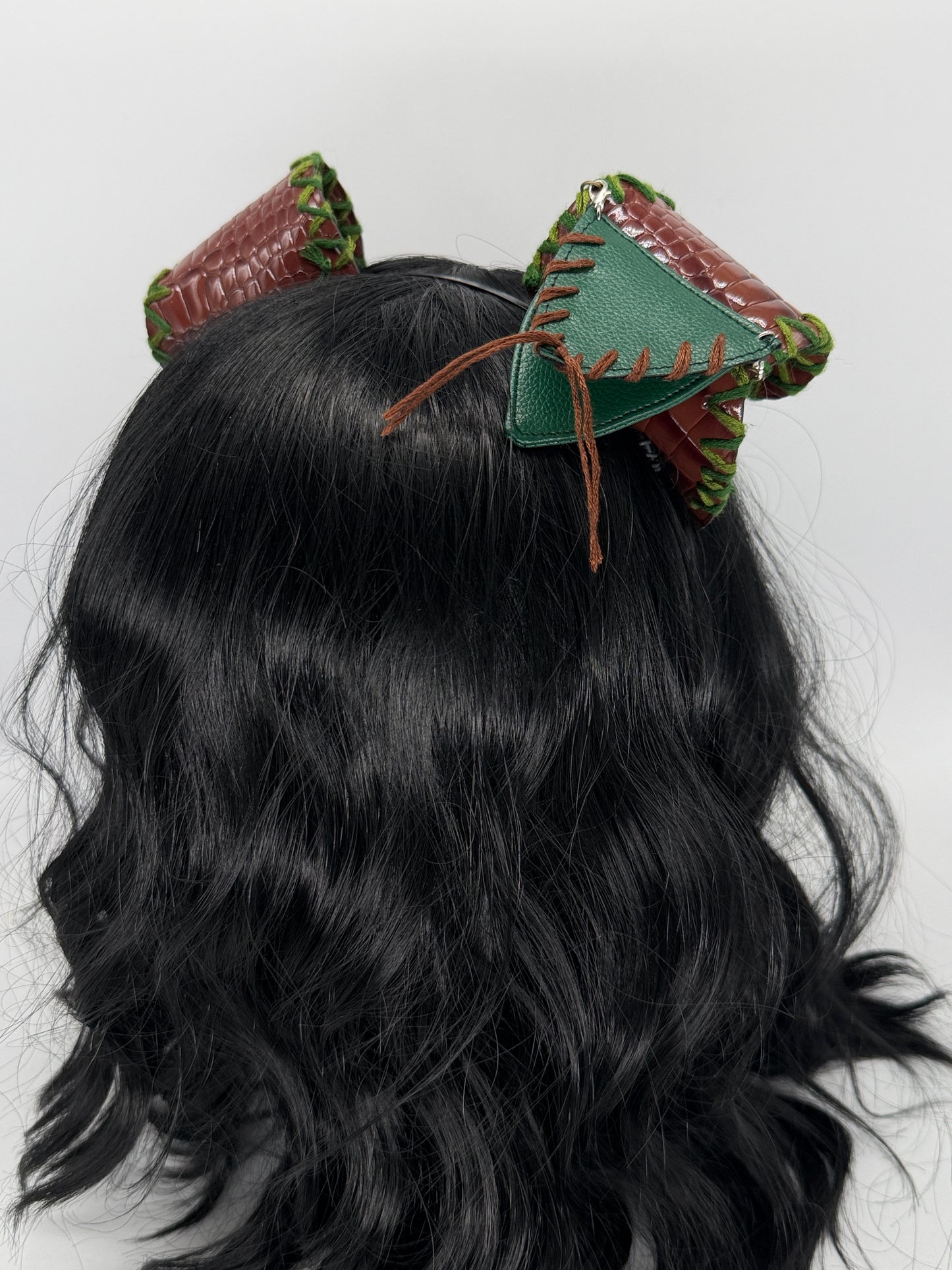 Brown Dino/Dragon Scale Puppy Ears (Faux leather)