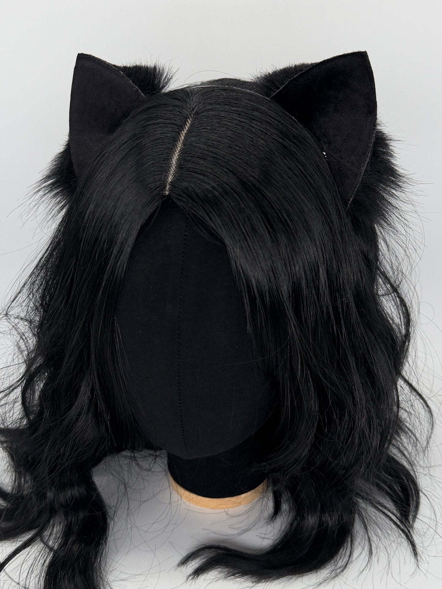 Black Velvet Kitten Ears (Velvet & fur)