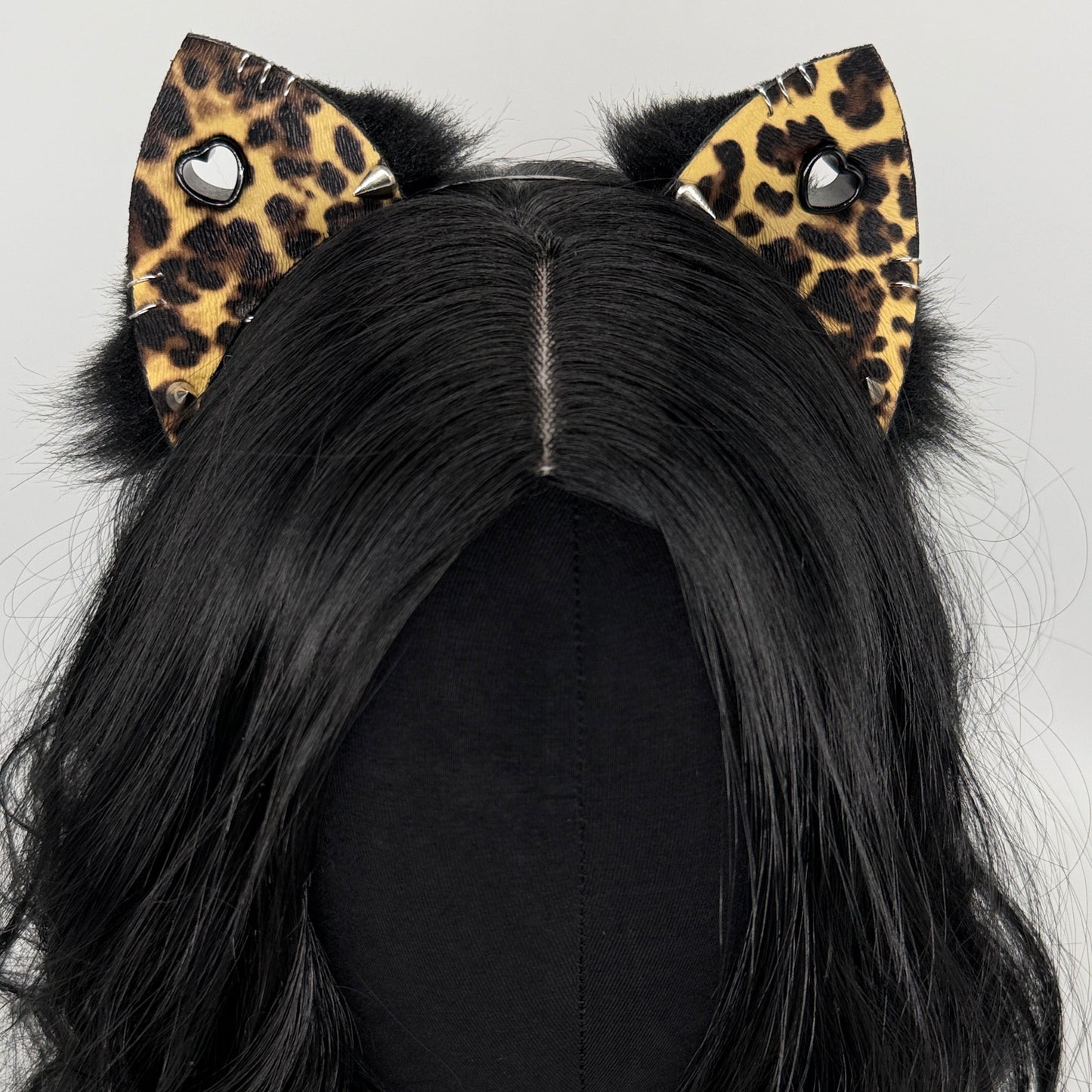 Cheetah Punk Kitten Ears (Faux leather & fur)
