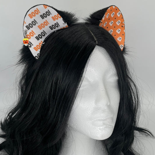 “Boo!” Bear Cub Ears (Pleather & Fur)