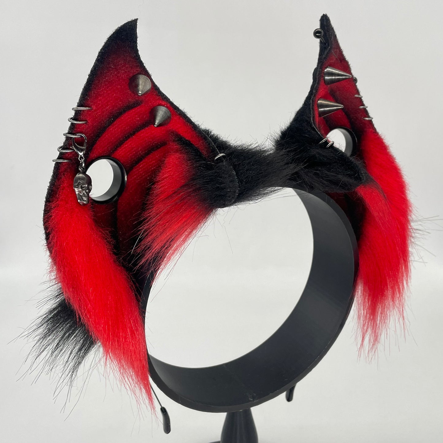 Punk Bat ears- Red & Black