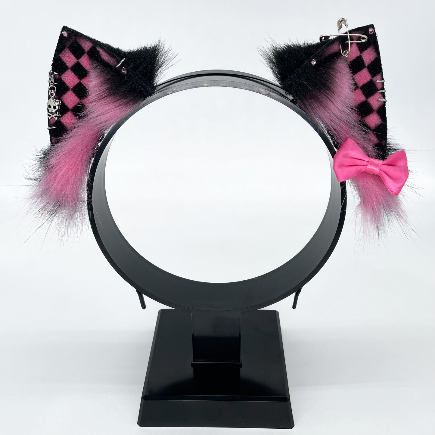 Emo Kitten Ears- Bubblegum & Black