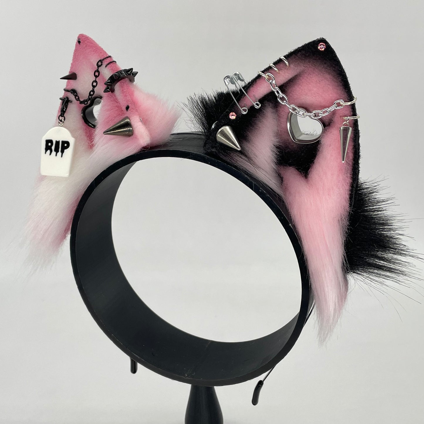 Pink Pastel Goth Cat ears