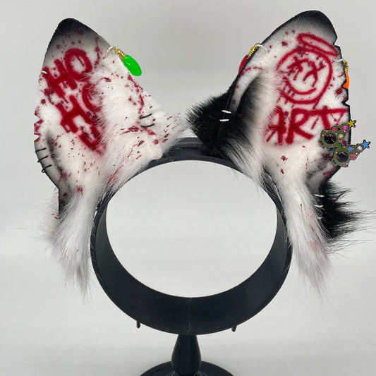 “Clownie Claus” Art the Clown German Shepherd ears