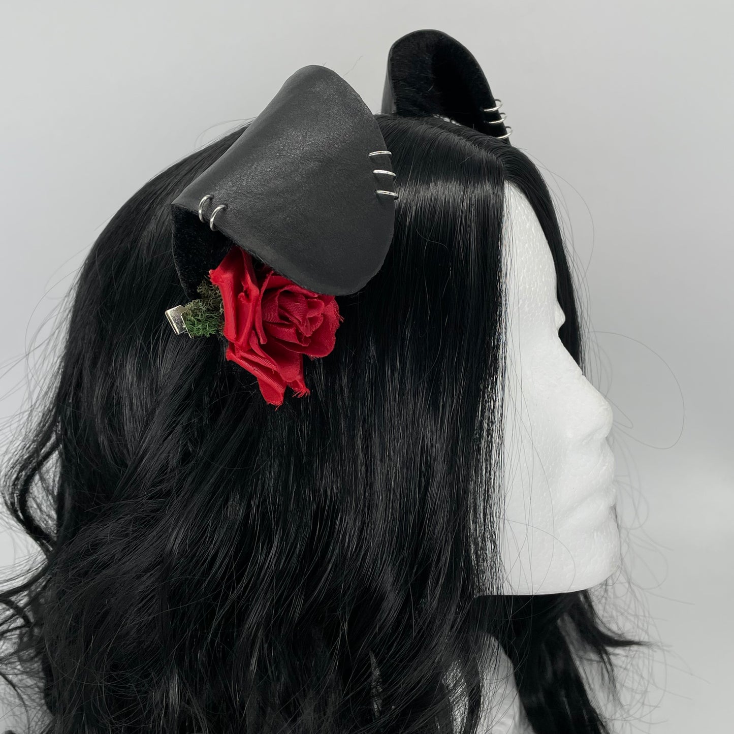 “Bury Me In Black” Puppy Ears (Pleather & Fur)