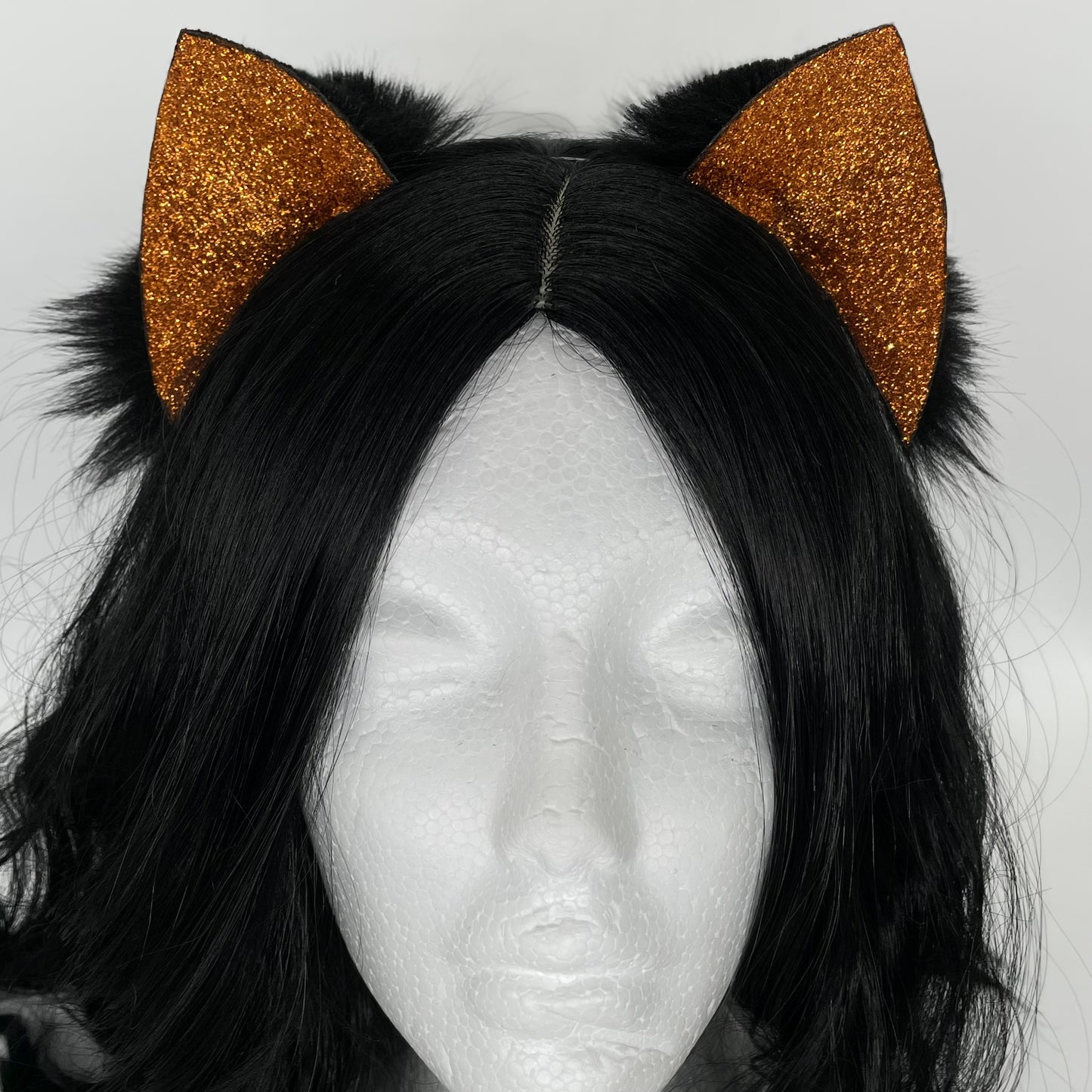 Halloween Glitter Kitten Ears (Pleather & Fur)