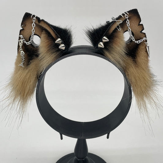 Punk Cat Ears- Black & Tan