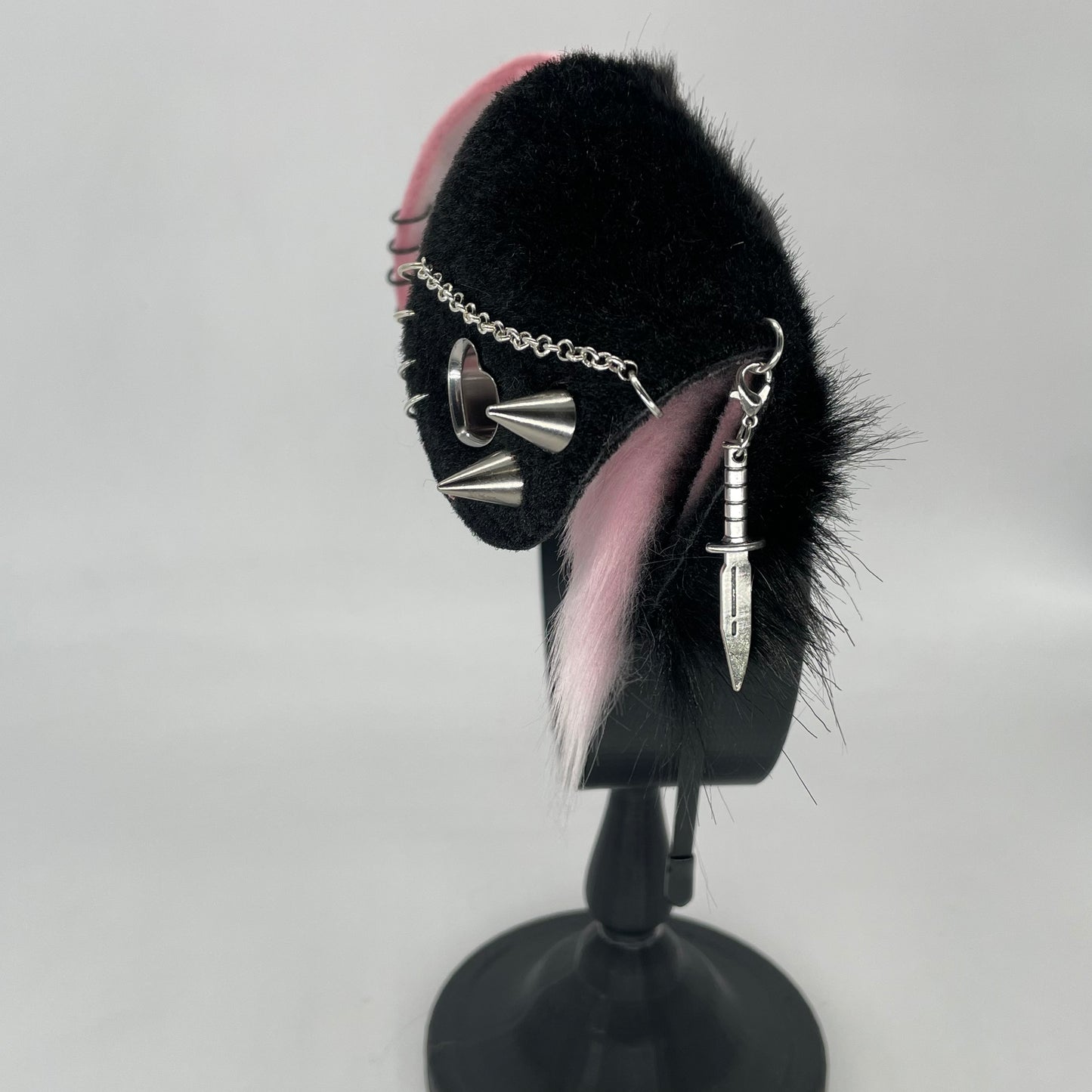 Punk Puppy ears- Black & Pink