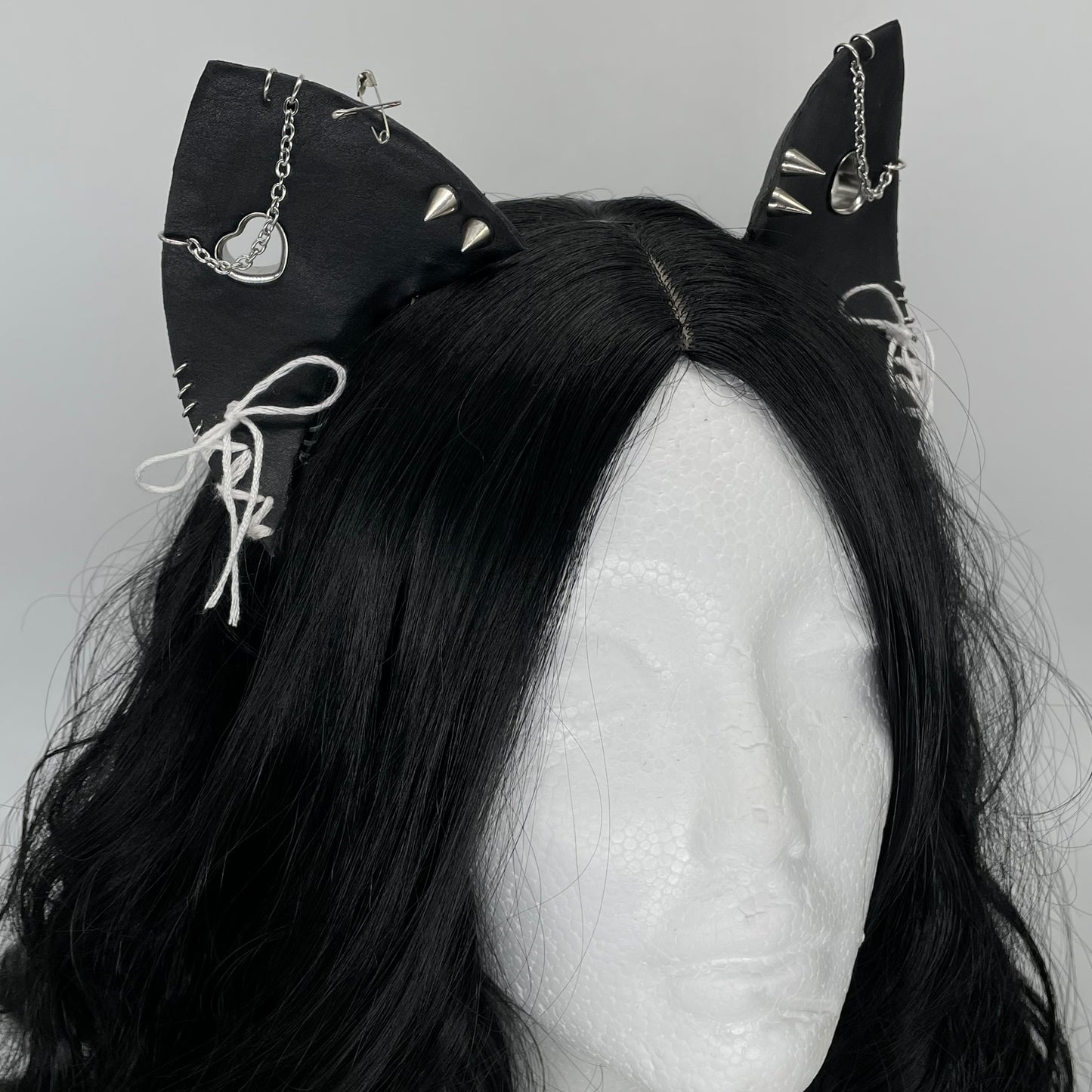 Leather & Laced- Black Pleather Cat Ears