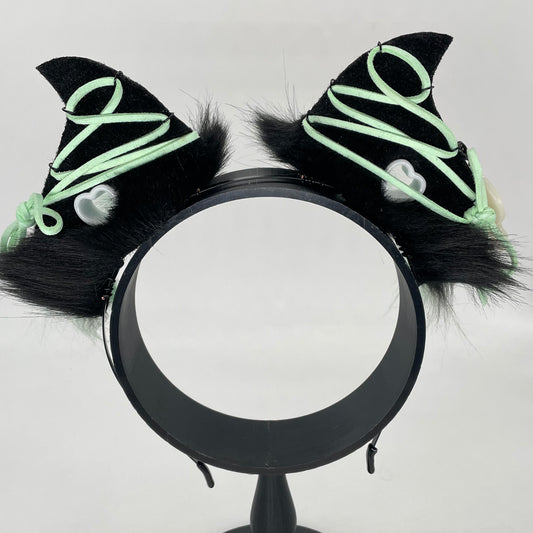 Corset Baby Bat ears- Mint & Black