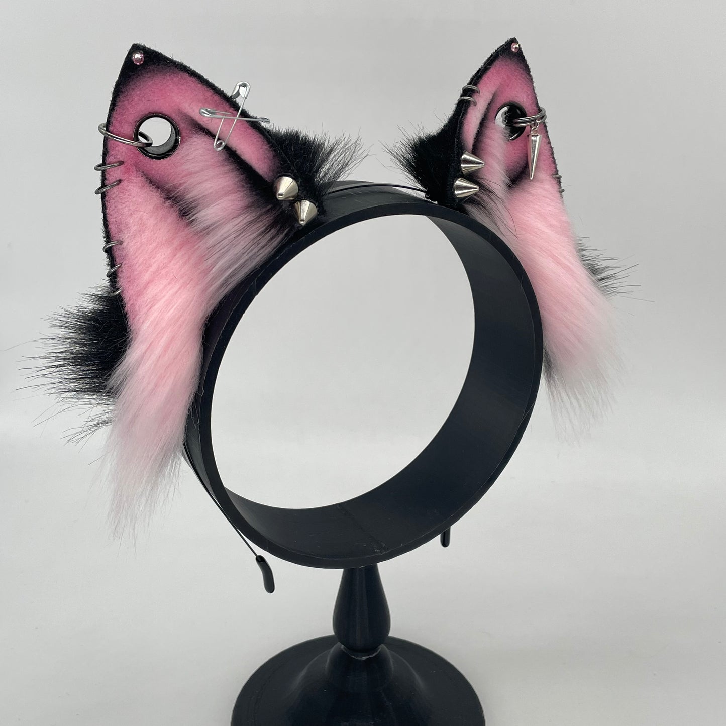 Punk Fox Kit ears- Pink & Black